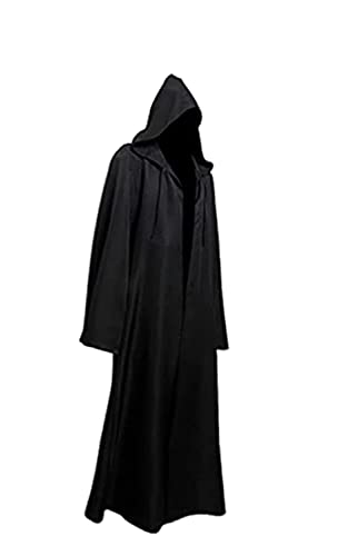 Fuman Jedi Robe Deluxe Cosplay Disfraz Capa con Capucha Negro M