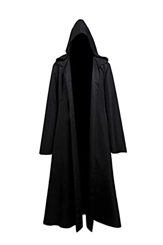 Fuman Jedi Robe Deluxe Cosplay Disfraz Capa con Capucha Negro M