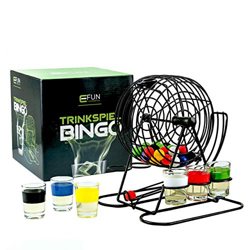 Fun Cooperation Juego de beber Bingo, el mejor juego de beber para cualquier ocasión. Incluye 6 vasos de chupito. La idea perfecta para regalo.