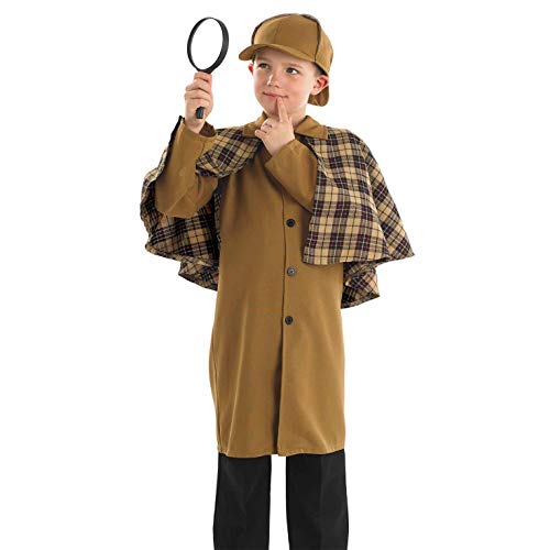 Fun Shack Disfraz Detective Victoriano para Niños y Niñas, Disfraz Carnaval Niño Disponible En Talla L