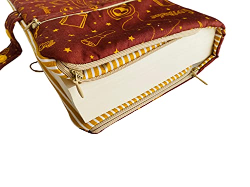 Funda artesanal mediana de solapa para libros y tablets de HERMIONE + marcapáginas de regalo, funda de algodón ecológico, acolchada, Harry Potter. Regalo ideal para adolescentes