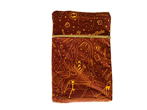 Funda artesanal mediana de solapa para libros y tablets de HERMIONE + marcapáginas de regalo, funda de algodón ecológico, acolchada, Harry Potter. Regalo ideal para adolescentes