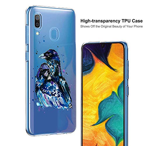 Funda Transparente Compatible para Samsung Galaxy A30s,Carcasa Suave Silicona TPU Gel Dibujos Animal Ultra Fina Anti Choques y Anti Arañazos Clear Bumper Case Cover para Samsung Galaxy A30s,A2