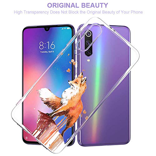 Funda Transparente Compatible para Xiaomi Redmi Note 8+Plus,Carcasa Suave Silicona TPU Gel Dibujos Animal Ultra Fina Anti Choques y Anti Arañazos Clear Bumper Case Cover para Redmi Note 8+Plus,A9