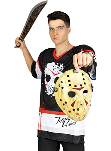 Funidelia | Disfraz de Jason Viernes 13 Hockey Oficial para Hombre Talla L ▶ Friday The 13th, Películas de Miedo, Terror - Color: Negro - Licencia: 100% Oficial