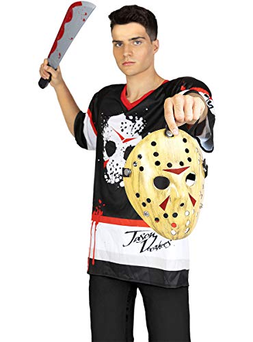 Funidelia | Disfraz de Jason Viernes 13 Hockey Oficial para Hombre Talla L ▶ Friday The 13th, Películas de Miedo, Terror - Color: Negro - Licencia: 100% Oficial