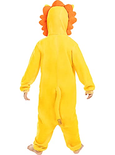 Funidelia | Disfraz de león Onesie para niño y niña Talla 7-9 años ▶ Animales, Desierto - Color: Marrón - Divertidos Disfraces y complementos para Carnaval y Halloween