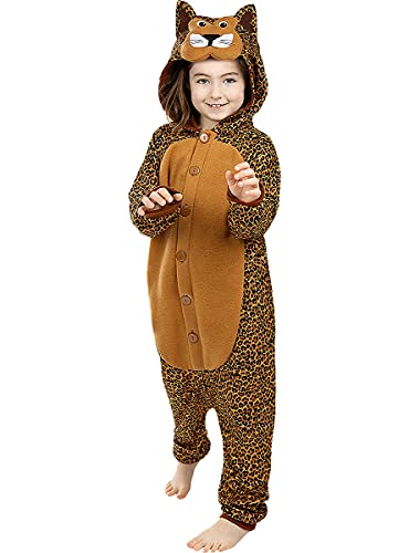 Funidelia | Disfraz de Leopardo Onesie para niño y niña Talla 3-4 años ▶ Animales, Desierto, Selva - Color: Marrón - Divertidos Disfraces y complementos