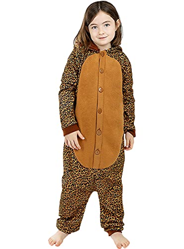 Funidelia | Disfraz de Leopardo Onesie para niño y niña Talla 3-4 años ▶ Animales, Desierto, Selva - Color: Marrón - Divertidos Disfraces y complementos