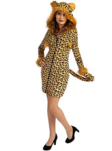 Funidelia | Disfraz de Leopardo para Mujer Talla XL ▶ Animales, Desierto, Selva - Color: Marrón - Divertidos Disfraces y complementos para Carnaval y Halloween