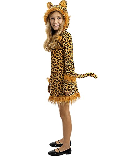 Funidelia | Disfraz de Leopardo para niña Talla 3-4 años ▶ Animales, Desierto, Selva - Color: Marrón - Divertidos Disfraces y complementos para Carnaval y Halloween