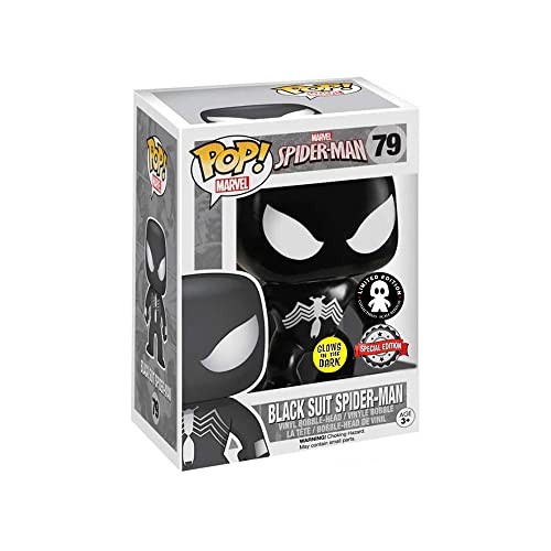 Funko 7011 GITD 7011 "POP Bobble Marvel Black Suit Spider-Man Toy