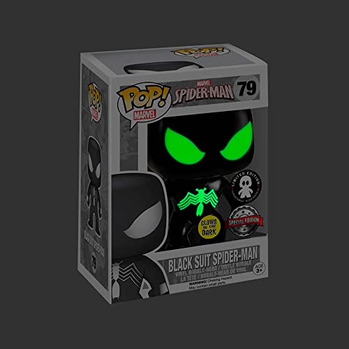 Funko 7011 GITD 7011 "POP Bobble Marvel Black Suit Spider-Man Toy