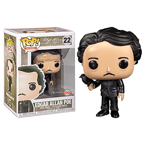 Funko , Multicolor ,43967 Pop Iconos: Icono - Edgar Allen PoE w/Raven