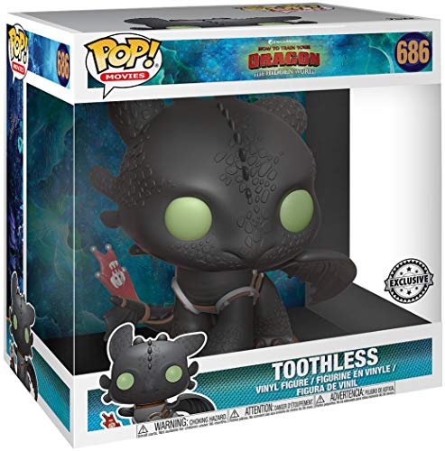 Funko- Pop Movies: How To Train Your Dragon 3-Toothless 10" Figura Coleccionable, Multicolor, Talla Única (36619)