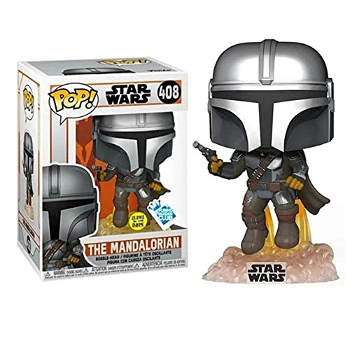 Funko Pop! Star Wars The Mandalorian with Blaster Flying Glow in The Dark Inside Club Exclusive