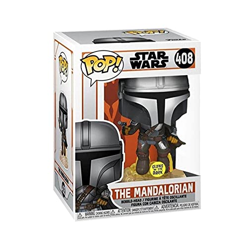 Funko Pop! Star Wars The Mandalorian with Blaster Flying Glow in The Dark Inside Club Exclusive