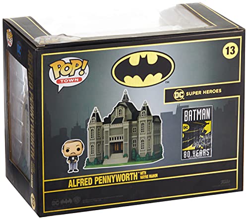 Funko- Pop Town: Batman 80th-Wayne Manor w/Alfred Collectible Toy, Multicolor (45524)