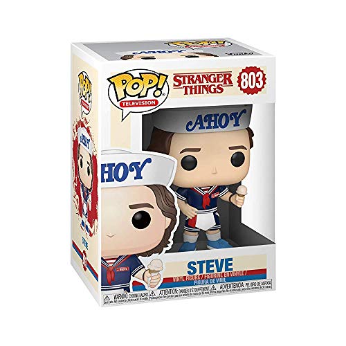 Funko - Pop! Vinyl: Stranger Things - Steve w/Hat and Ice Cream Figura De Vinil, Multicolor (38535)