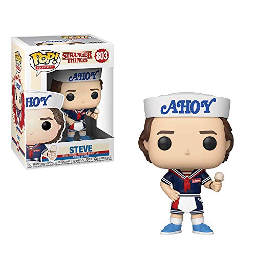 Funko - Pop! Vinyl: Stranger Things - Steve w/Hat and Ice Cream Figura De Vinil, Multicolor (38535)