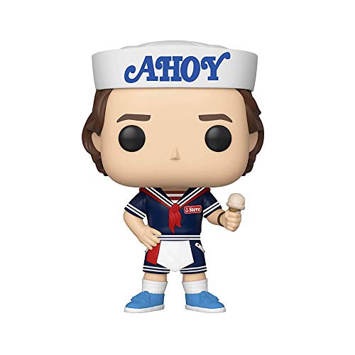 Funko - Pop! Vinyl: Stranger Things - Steve w/Hat and Ice Cream Figura De Vinil, Multicolor (38535)