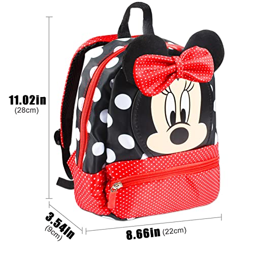 Funmo Mochila Infantil, Minnie Mouse Mochila Infantil 3D, Mochila Infantil para Niños ,Primaria Pequeña Guardería Mochila Preescolar para Niños y niña de 2-5 Años