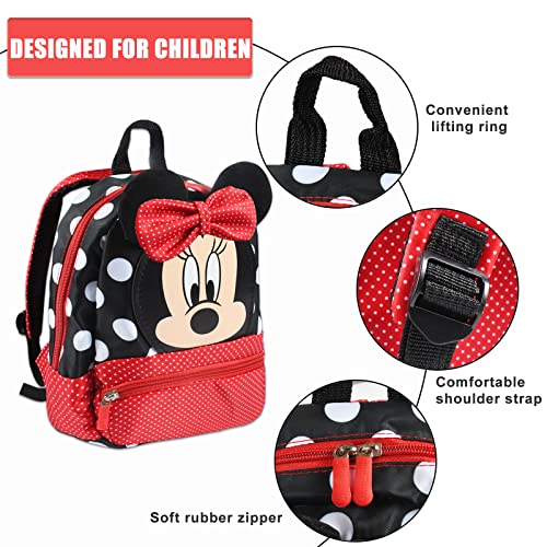 Funmo Mochila Infantil, Minnie Mouse Mochila Infantil 3D, Mochila Infantil para Niños ,Primaria Pequeña Guardería Mochila Preescolar para Niños y niña de 2-5 Años