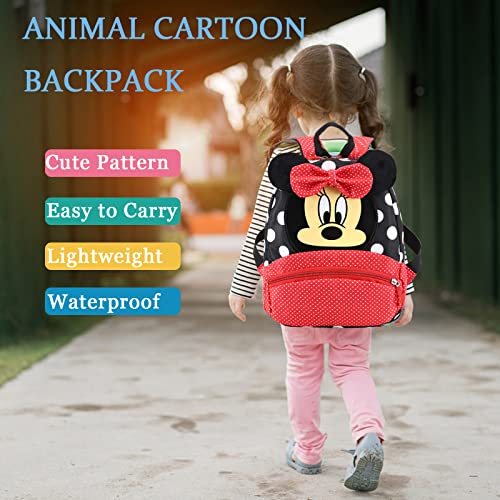 Funmo Mochila Infantil, Minnie Mouse Mochila Infantil 3D, Mochila Infantil para Niños ,Primaria Pequeña Guardería Mochila Preescolar para Niños y niña de 2-5 Años