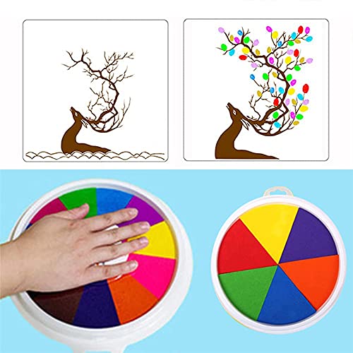 Funny Finger Painting Kit Finger Drawing Toys Educational Tool Kit Toys Mud Painting Early Learning Kids Paint Set Washable Finger Paint (12 Colors Paint Pad +Painting Book)