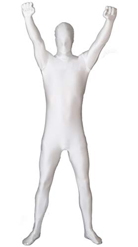 Funsuits Original FUNSUIT - Disfraz de Segunda Piel (Pegado al Cuerpo) Carnaval Halloween - Blanco - Talla S / M / L / XL / XXL [M]