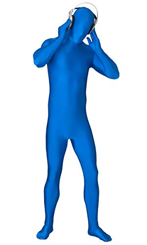 Funsuits Original FUNSUIT - Disfraz de Segunda Piel (Pegado al Cuerpo) Niños Carnaval Halloween - Azul - Talla Kids S / Kids M / Kids L [Kids M]