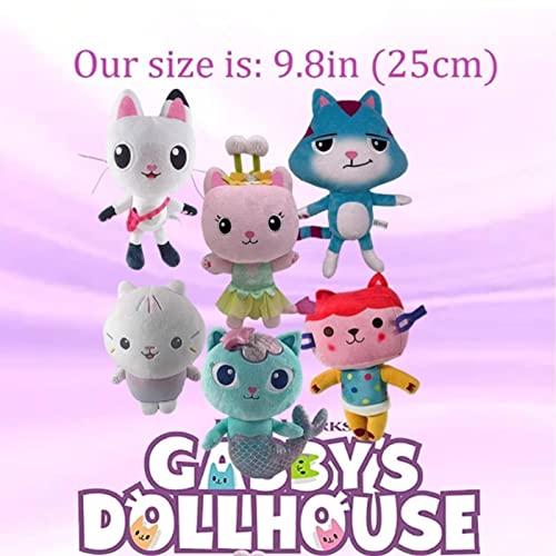 Gabby Dollhouse Plush Doll, Gabbys Dollhouse, Gabbys Dollhouse Cat Plush Toy, Muñecos de Peluche de Dibujos Animados, Rellenas Suaves, for Niños Niñas Fanáticos Regalos ( Color : A , Size : 25CM )