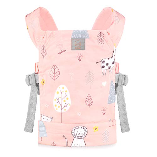 GAGAKU Baby Doll Carrier Portadores de Animales de Peluche Delante y detrás para niñas – Rosa (León)