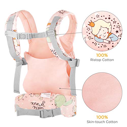 GAGAKU Muñeca Transporte Doll Carrier Delantera y Trasera de Bebé de Algodón para Niños de hasta 18 Meses (Príncipe)