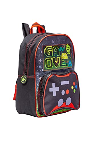 Game Over - Mochila escolar para niños, color negro