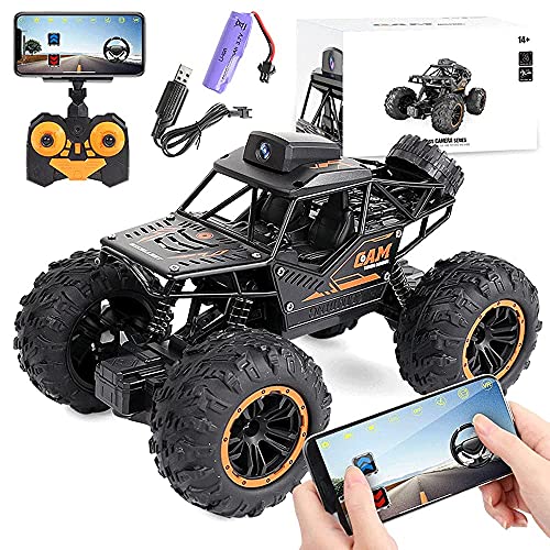 GAOZH Coches RC Control Remoto con cámara 2.4G Buggy WiFi Camiones Todoterreno Juguetes para niños Coche RC de Escalada de Alta Velocidad para niños Niños Niños Niñas (Color: 3 Paquetes de baterías)