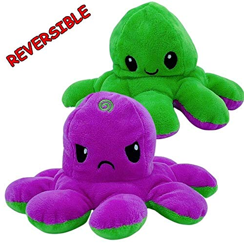 Gbla - Peluche Pulpo Reversible Doble Cara Sonriente Enfadado, Color Aleatorio, 20 cm (Classics Revolution, S.L, CR0254 )