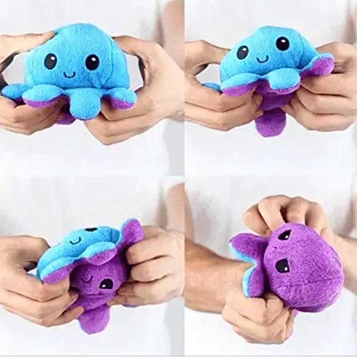 Gbla - Peluche Pulpo Reversible Doble Cara Sonriente Enfadado, Color Aleatorio, 20 cm (Classics Revolution, S.L, CR0254 )