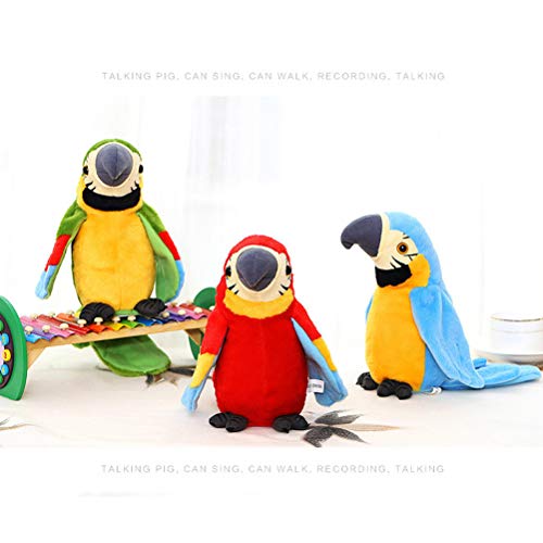 GDZTBS Juguetes de Peluche de Loro Meneo Electrónico Grabación de Repetición de Loro Aprender Loro Parlante para Oficina en Casa Divertido Juguete Interesante Regalo para Niños