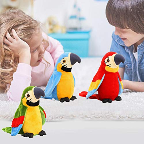 GDZTBS Juguetes de Peluche de Loro Meneo Electrónico Grabación de Repetición de Loro Aprender Loro Parlante para Oficina en Casa Divertido Juguete Interesante Regalo para Niños