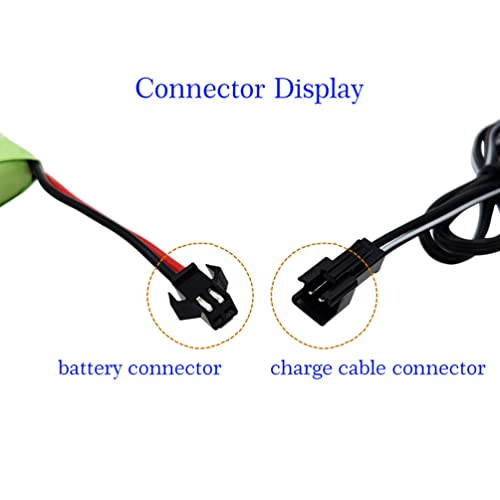 Gecoty® Batería de 4,8 V Ni-MH, 2400 mAh AA recargable (no AAA) con conector SM, adecuada para juguetes teledirigidos, herramientas eléctricas, electrodomésticos, con cable de carga USB.