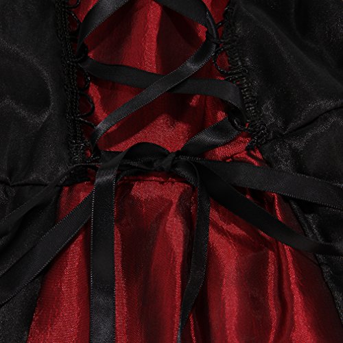 GEMVIE Disfraz de Vampiro para Niña ，Vestido y Accesorios para Niñas para Halloween Carnaval,Cosplay Twilight，Disfraz de Princesa Reina Vampiresa (4-6 años)