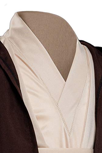 Generic Obi Wan Kenobi - Disfraz de túnica con capucha para niños, talla M