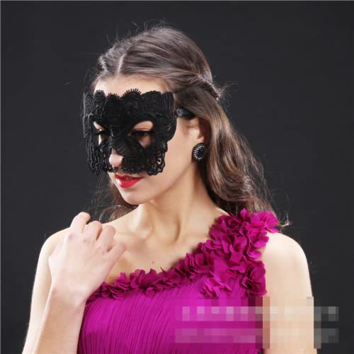 Genhao Máscara De Mascarada Máscara De Encaje De Lujo, Dasiol Es Adecuada para Disfraces De Navidad, Disfraces De Halloween, Fiesta, Niña, Dama-J||One Size