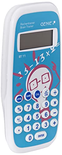 Genie BT11 Calculus Trainer - Juego educativo (más de 300.000 ejercicios, con función de calculadora y tapa protectora), color azul y blanco