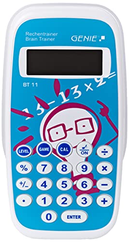 Genie BT11 Calculus Trainer - Juego educativo (más de 300.000 ejercicios, con función de calculadora y tapa protectora), color azul y blanco