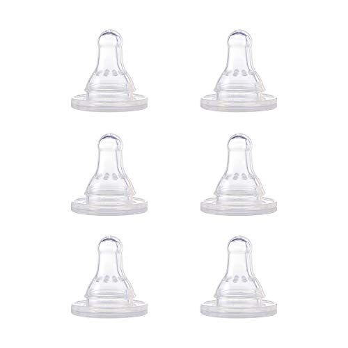 Gerber Primera esencial de silicona Pezones, Flujo Rápido, (colores) sin BPA (Pack de 4 unidades)