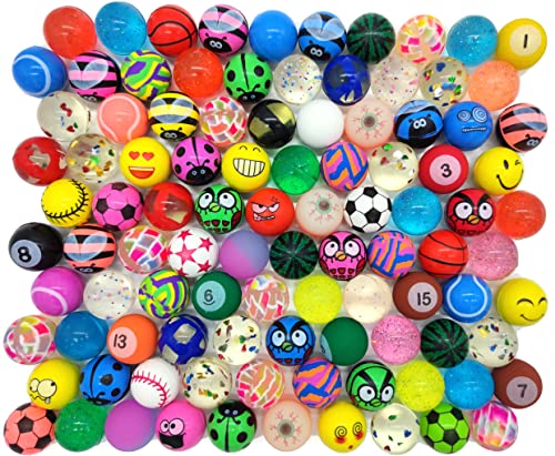 GERILEO Pack de 25/50/100 Pelotas Saltarinas para niños de 32mm - Pelotas de Goma pequeñas - Bouncy Balls - Relleno para piñatas, Bolsas de Fiesta, cumpleaños (25 Pelotas)