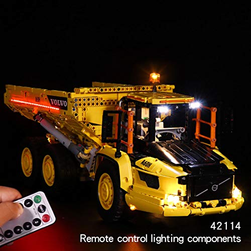 Gettesy Set de iluminación LED para Lego 42114 Technic articulado Volvo Dumper 6x6, iluminación LED compatible con Lego 42114 (no incluye modelo)