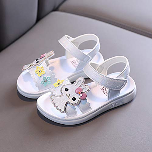 Ghemdilmn Sandalias de verano para niños pequeños, de princesa, zapatos para niña, sandalias para bebé, verano, sandalias para niños, zapatos con cierre de velcro, color, talla 28 EU